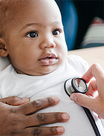 Baby being examined