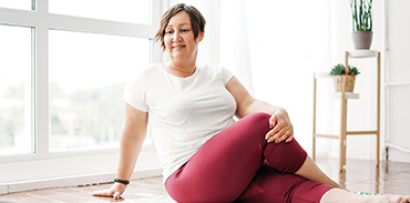 woman practising yoga