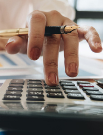 person using a calculator