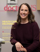 Dr. Robyn Pierce on the cover of the March 2025 issue of doctorsNS